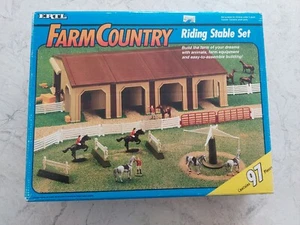 Vintage Ertl Farm Country Riding Stable Set 4217 in Original box Horse Barn Toy - Picture 1 of 21