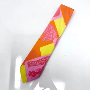 Lilly Pulitzer Jubiläum Krawatte Herren Einheitsgröße rosa orange gelb Blumen Patchwork - Bild 1 von 9