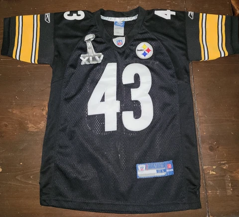 Pittsburgh Steelers Jersey Large Troy Polamalu NFL Black Youth Kids 14-16 Cover