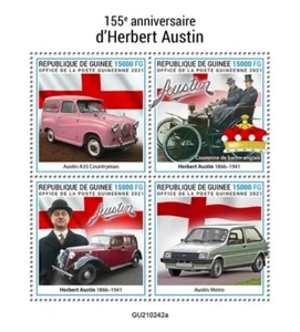 Guinea - Herbert Austin Automobiles 2021 - Hoja de 4 sellos - GU210242a - Imagen 1 de 1
