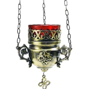 Oil lamp antique brass hand work лампада латунная ручная работа 2953 - Picture 1 of 1
