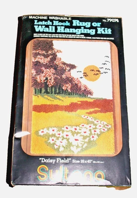 Kit de gancho de cierre Sultana vintage alfombra de hilo "Daisy Field" 26 X 40” nuevo sellado 79074 Foto 1 de 4