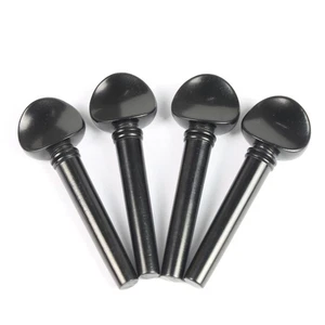 Ebony Violin Peg Set - Swiss Model 4/4 Parisienne Eye Inlay - Picture 1 of 5