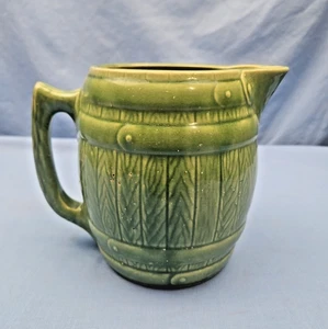 JARRA DE BARRIL VERDE CERÁMICA GRANDE DE COLECCIÓN 6" DE ALTO ¿Minocoy? - Imagen 1 de 6