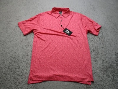 FootJoy Polo Shirt Mens Medium Watermelon Printed Floral Golf Moisture - Image 1 of 4