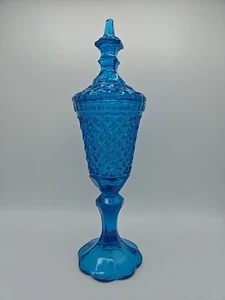 Vintage Indiana Glas Diamond Point blau Apotheker Glas - Bild 1 von 8