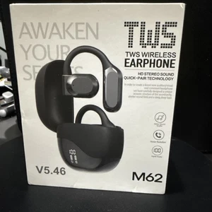 NEW Tws M62 wireless earphone V5.46 BLACK - Picture 1 of 4