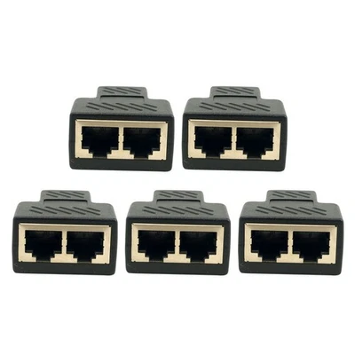  5pcs RJ45 Femmina da 1 a 2 Porta Adattatore femminile Adattatore RJ45 - Immagine 1 di 4