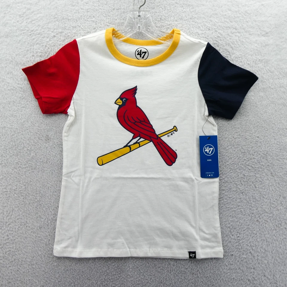 St Louis Cardinals Shirt Boys Medium White '47 Brand Baseball MLB Kids Youth New - Image 1 of 4