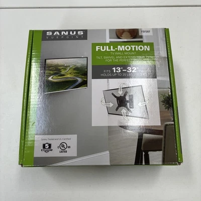 Soporte de pared para TV de movimiento completo Sanus Vuepoint FSF207 se adapta a TV de 13-32 pulgadas de hasta 25 libras Foto 1 de 4