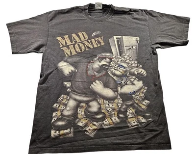 Mad Money Shirt Mens 2XL Tall Black Shaka Wear Popeye Bluto Graphic Tee Hip Hop - Image 1 of 4