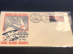 1994 Pearl Harbor Attack Anniversary WAKE ISLAND MARINES Special Cover USED K55 - Picture 1 of 4