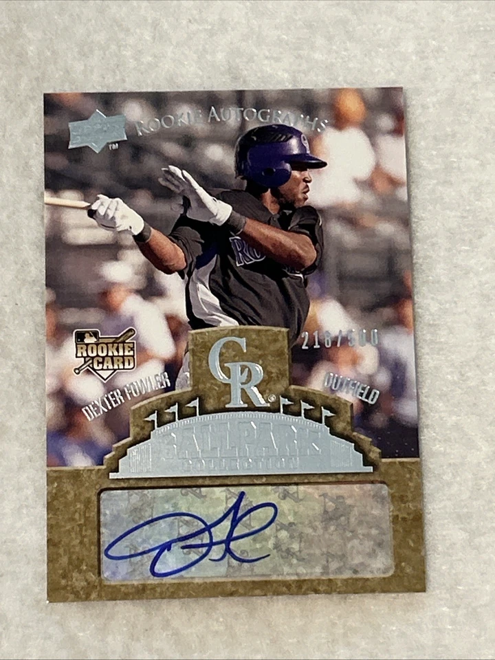 Tarjeta de novato UD Ballpark Collection Dexter Fowler 2009 automática radiocontrol Foto 1 de 4