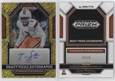 2023 Panini Prizm Draft Picks Gold Shimmer /15 Tyrique Stevenson Rookie Auto RC