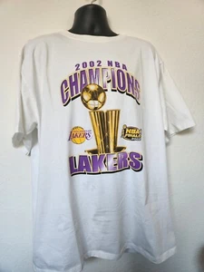 Vintage Lakers T-shirt Mens 2XL NBA Finals Champions 2002 Graphic Kobe Shaq Y2K - Picture 1 of 4