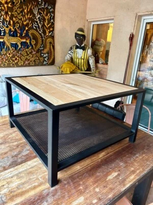 Table basse double plateaux  création sur mesure par Brocantetendance - Photo 1/4