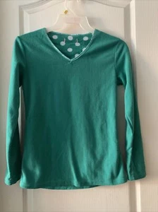 EUC Green Fleece Girls Sleeping Top Long Sleeve Size 14 - Picture 1 of 7