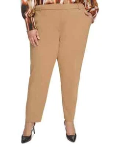 Calvin Klein Plus Size Straight-Leg Ankle Pants - Tan, 16W - Picture 1 of 6