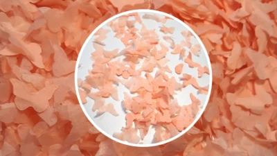 Papel de tecido biodegradável para casamento confete borboletas - pêssego - Imagem 1 de 4