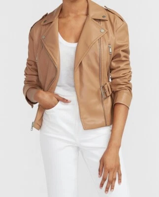 Chaqueta de cuero marrón claro/caramelo Foto 1 de 4