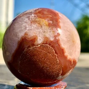 172G Natural Silk agate ball Quartz Crystal Sphere Ball reiki Healing - Picture 1 of 22