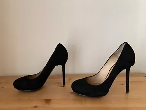 y2K L.A.M.B. LAMB Gwen Stefani Womens sz 8M Black Suede High Heels pumps - Picture 1 of 10