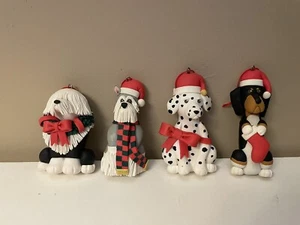 4 Home Interiors Poly Ton Hund Ornamente Schäferhund Schnauzer Dalmation Dackel - Bild 1 von 4