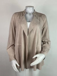 Soft Surroundings Medium Light Brown Faux Suede Open or Cinch Waist Jacket Boho - Picture 1 of 11
