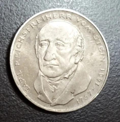 1981 GERMANY 5 MARK COIN DEATH OF CARL VOM STEIN KM 155 Cover