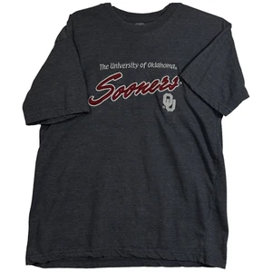 The University Of Oklahoma Sooners Grey Cotton T-Shirt Size Large Cadre Brand - Picture 1 of 5