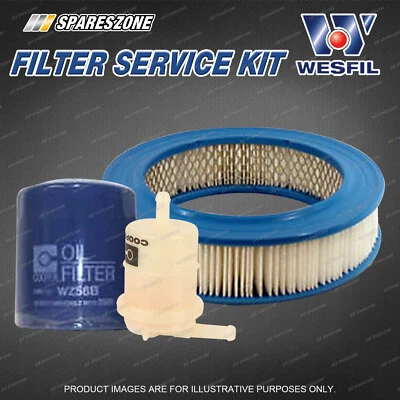 Wesfil Oil Air Fuel Filter Service Kit for Mitsubishi Sigma GJ GK GN 2.0L 2.6L - image 1 of 2