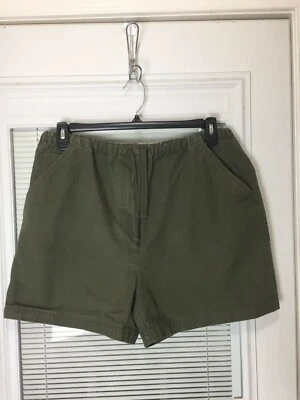 Shorts feminino verde elástico e cordão cintura gancho e laço bolso traseiro tamanho G - Imagem 1 de 4