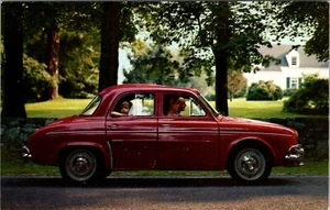 FRANCIA AUTOMÓVIL RENAULT DAUPHINE POSTAL PUBLICITARIA VINTAGE - Imagen 1 de 2