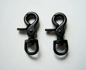 Zwei Zügelsnap Zangen karabiner Schwarz, 60 x 13 - Picture 1 of 1
