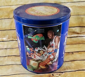 Vintage Warner Bros Space Jam Michael Jordan Basketball Iroquois Popcorn Tin - Picture 1 of 5
