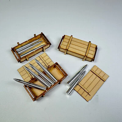 1/16 Tank Model 88mm Metal Ammunitions + Wooden Ammo Boxes Detail-up Parts Kit - Image 1 of 4