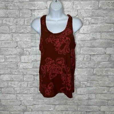 Camiseta sin mangas para mujer Athleta calce holgado a rayas ligera floral rosa roja talla XS Foto 1 de 4