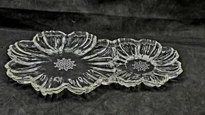 VTg Hazel Atlas Double Daisy Flower Capri Federal Glass Party Plate Clear - Picture 1 of 6