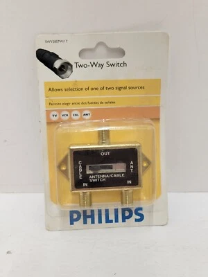 Philips 2-Way Switch Splitter A/B Cable Antenna Game Satellite SWV2007W/17  - Image 1 of 3