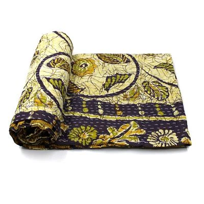 Colcha de algodón hecha a mano india Kantha de colección elegante manta Foto 1 de 4