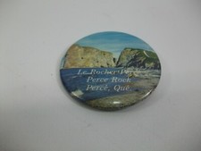 Le Rocher Perce Rock Quebec Bilingual 2.25" Vintage Pinback Pin Button
