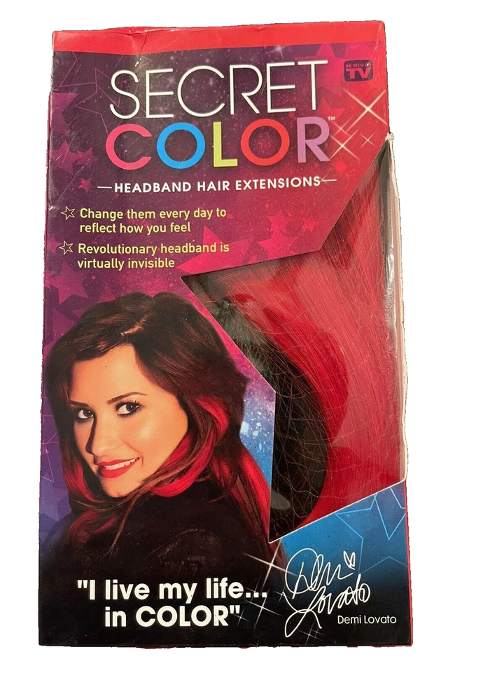 As Seen On TV  Demi Lovato Secret Color  Head Band Hair Extensions - Red Foto 1 de 1