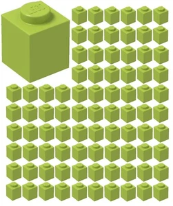 ☀️Lego 1x1 LIME GREEN Brick x 100 Stud Part Piece Bulk Lot Legos # 3005 - Picture 1 of 2
