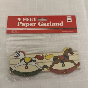 Vintage Hobby Rocking Horse 9' Paper Garland Made in Taiwan Things Remembered - Picture 1 of 6