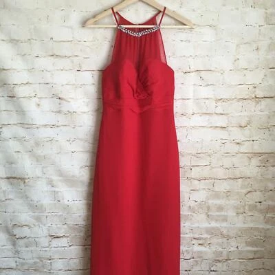 Alfred Angelo Women's Size 8 Red Bridesmaid Chiffon Dress 7290L - Image 1 of 4