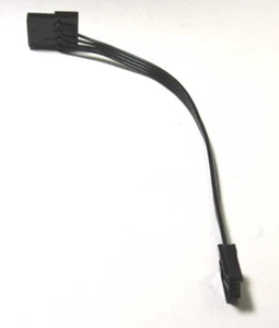 ATX Flat Floppy Cable Black 8" (4-Pin Male-Female Molex To Floppy) - Picture 1 of 2