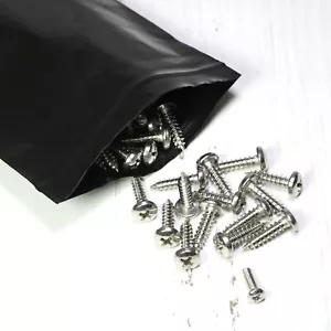 100 bolsas planas negras de poliplástico Poly QuickQlick™ con sello de cremallera 2,7 x 3,9" - Imagen 1 de 4