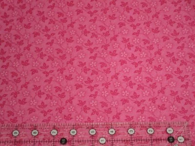 Floral Cotton Fabric-Nifty Floral Vines-Flamingo pink cotton fabric by the yard - Image 1 of 4