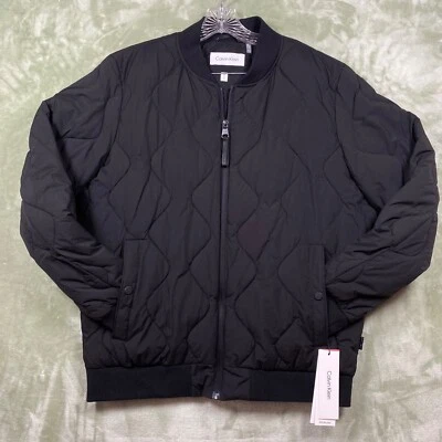 Calvin Klein Bomber Jacket Men's M Black Sorona Aura Wind/Water Resistant NEW - Image 1 of 4