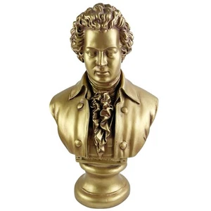 Vintage Gold Bust Sculpture Statue Music Composer Wolfgang Amadeus Mozart 17" - Picture 1 of 19